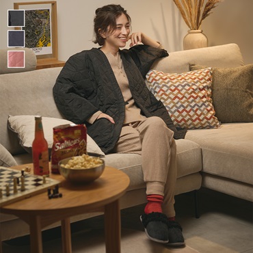 ケユカリラックスウェア 撥水中綿あたたかキルトハンテン