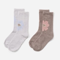 H あたたかなめらかフラワールームソックス|ルームソックス|靴下