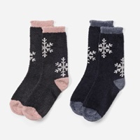 H あたたかなめらか雪柄ルームソックス|ルームソックス|靴下