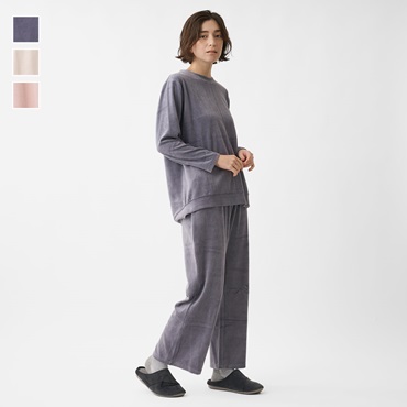 ケユカリラックスウェア 内側綿ベロア長袖セット