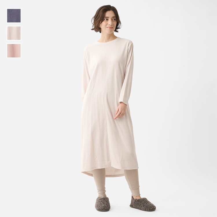 ケユカリラックスウェア 内側綿ベロアワンピース