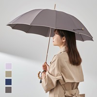 【UVカット】長傘 晴雨兼用12本骨バンブー無地