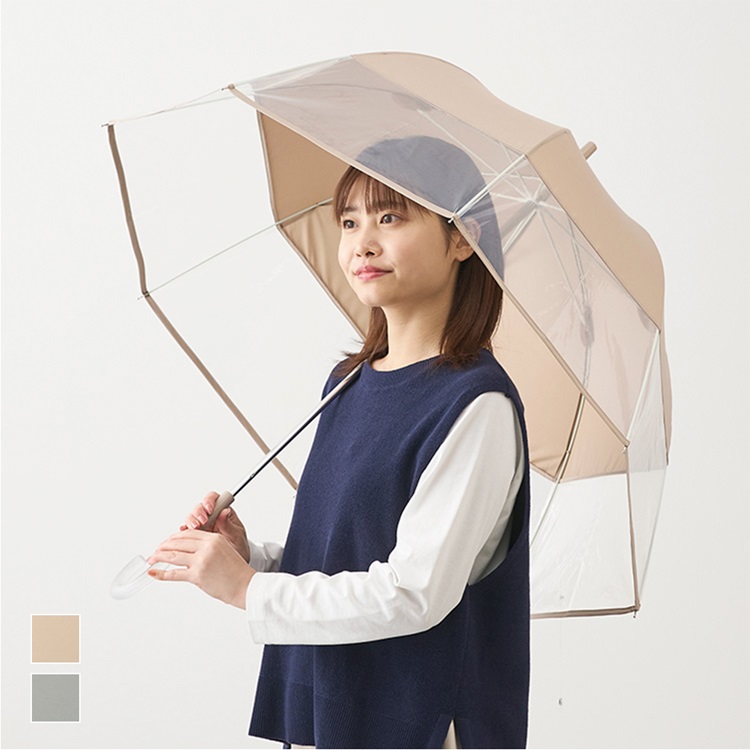 【UVカット】長傘 晴雨兼用 ハーフビニール