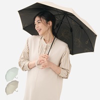 【遮光・UVカット】長傘 遮光インサイドフラワー(アイボリー)