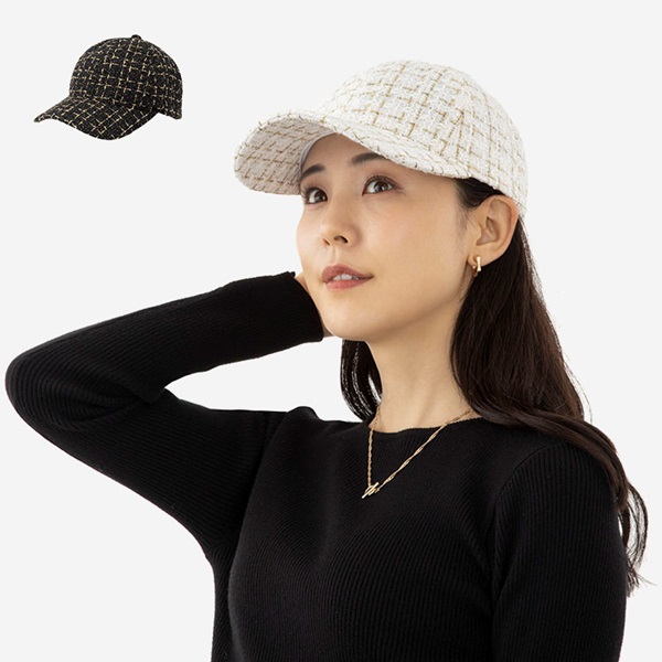 ツイードキャップ