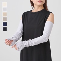 【期間限定SALE～5/7（水）10：00まで】手のひらオープンリブフレア アームカバー ロング