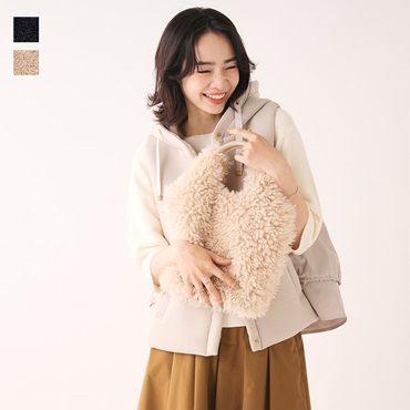 N ファーくり手バッグ