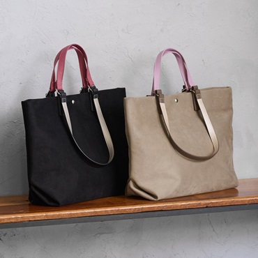 フェイクスエード2WAYバイカラーハンドルトートM