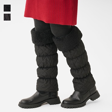 中綿入り撥水ギャザーレッグウォーマー ロング