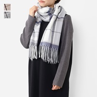 静電気防止アシンメトリーチェックストール