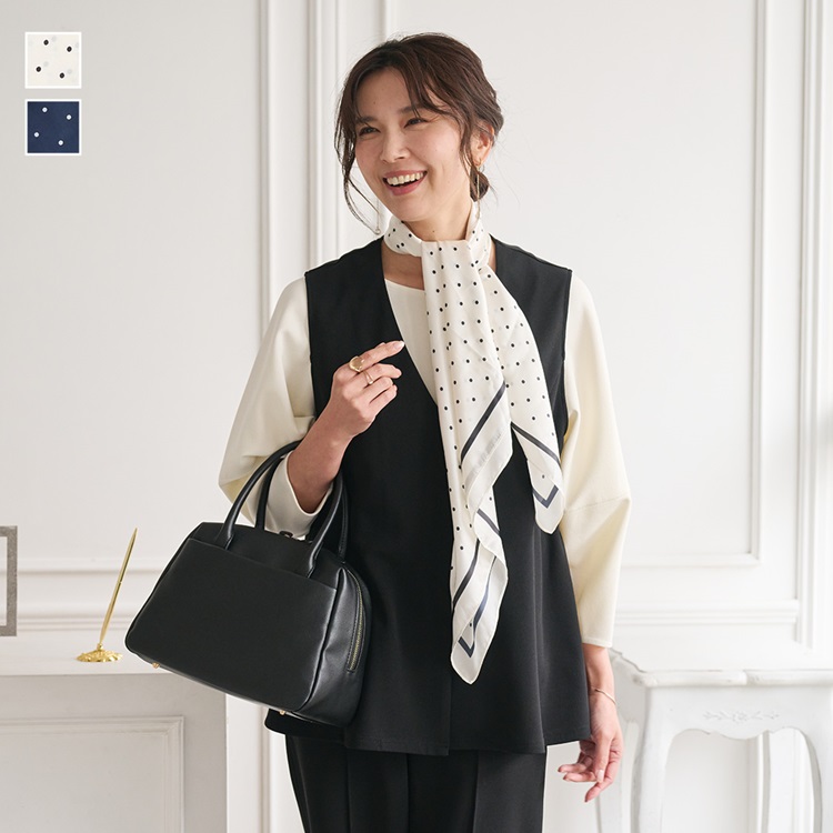 Re 抗菌UVフレームドットスカーフ