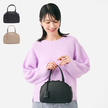 合皮ラウンドミニボストン
