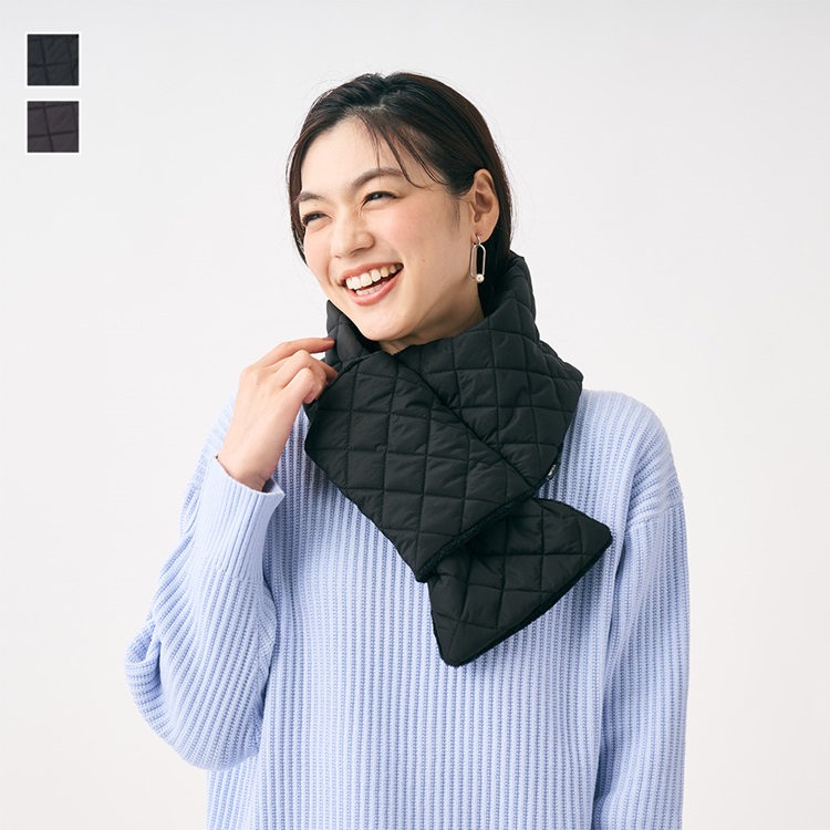 中綿入り防風撥水差込マフラー