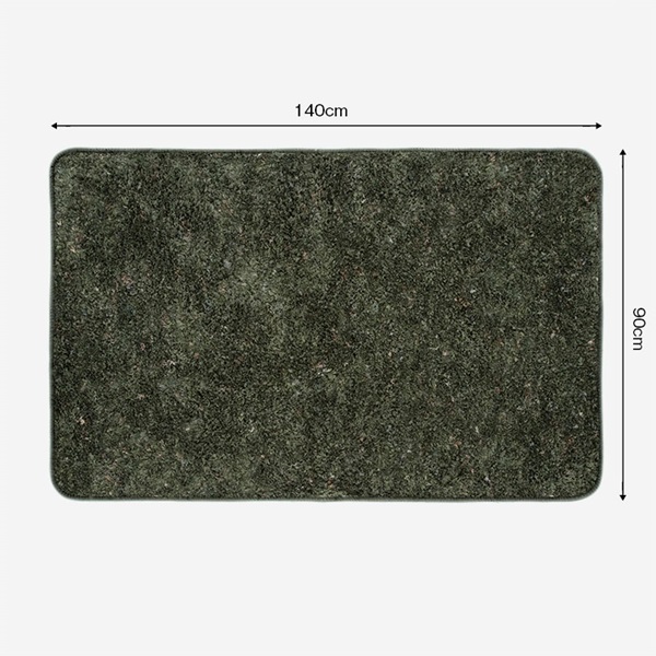 洗える ネップ調マイクロファイバーラグ 90×140cm(グリーン)