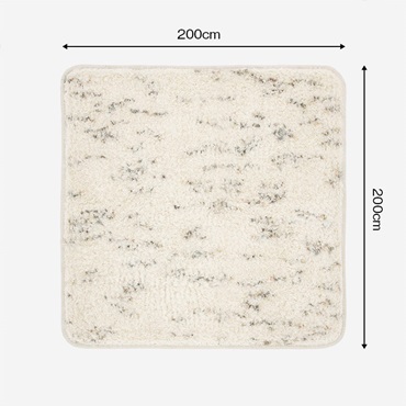 洗える ネップ調マイクロファイバーラグ 200×200cm(アイボリー)
