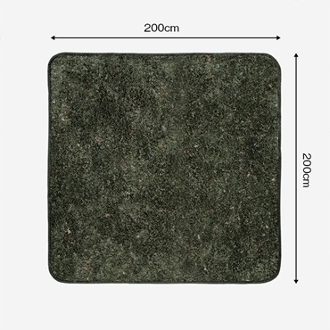 洗える ネップ調マイクロファイバーラグ 200×200cm(グリーン)