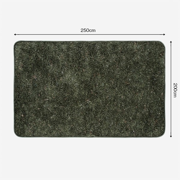 洗える ネップ調マイクロファイバーラグ 200×250cm(グリーン)