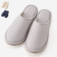 洗える 綿のワッフルスリッパ