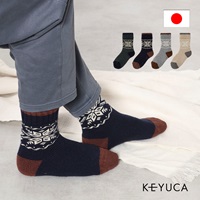 B M メンズ 裏起毛 雪柄|ルームソックス|靴下