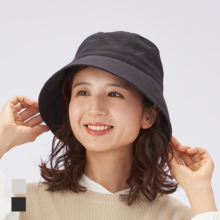 リネン混バケットハット