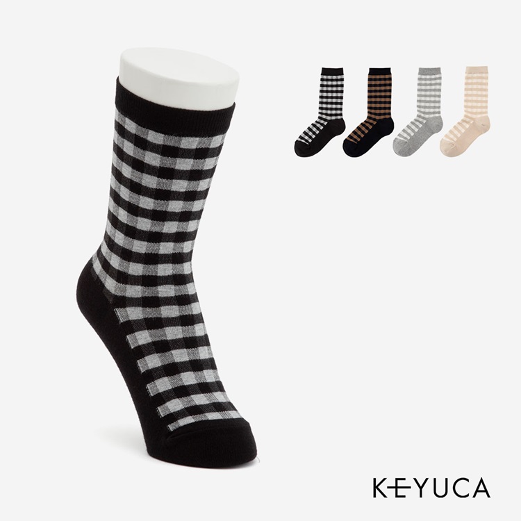 【2足よりどり￥500】R ギンガムチェッククルー|ソックス|靴下