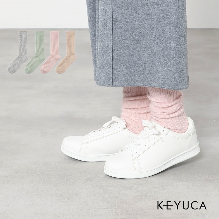 d アンゴラ混リブクルー|ソックス|靴下