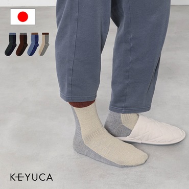 B M メンズ 裏起毛のびのびツートン|ルームソックス|靴下