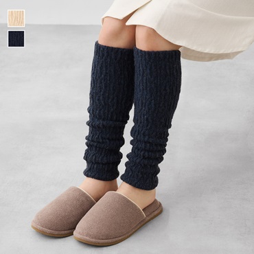 N内側絹の2重レッグウォーマー ラムウール