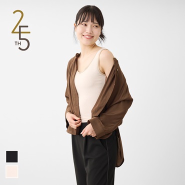 N 25TH なめらかシルク混リブキャミップ