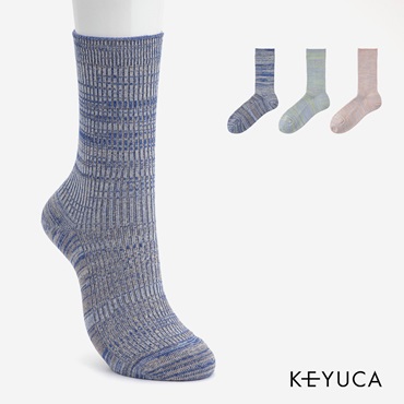 【2足よりどり￥500】R mixカラー2×1リブクルー|ソックス|靴下