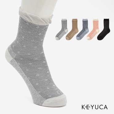 【2足よりどり￥500】R 綿麻メッシュドット|ソックス|靴下