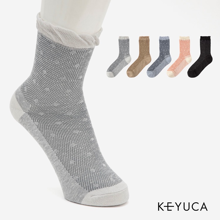 【2足よりどり￥500】R 綿麻メッシュドット|ソックス|靴下