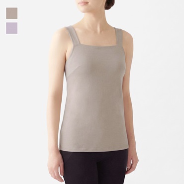 H 綺麗見えカップ付サテンキャミップ