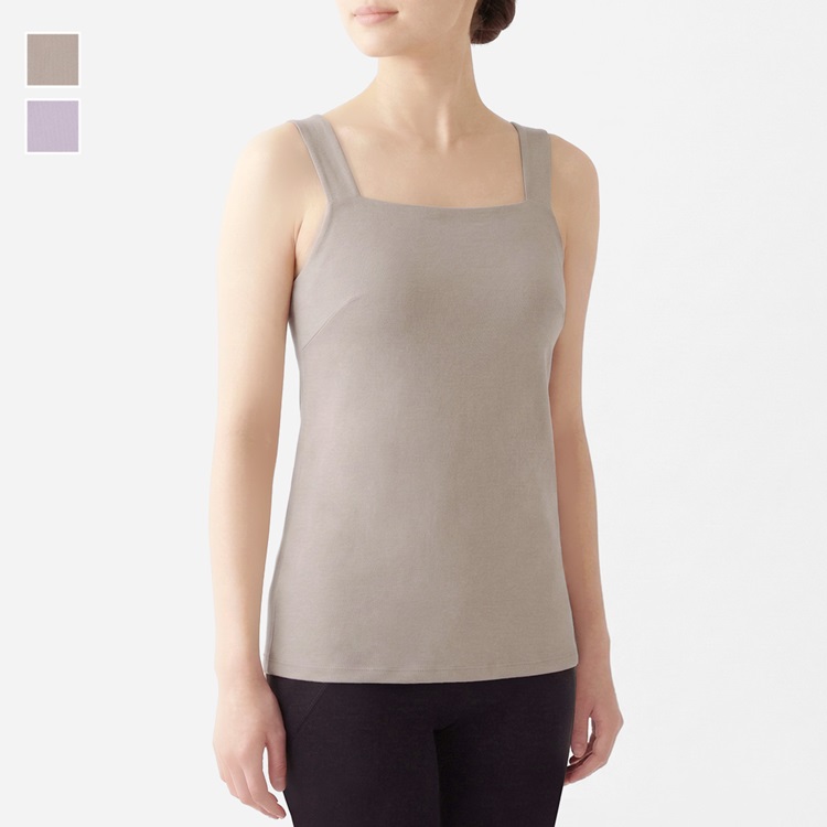 H 綺麗見えカップ付サテンキャミップ