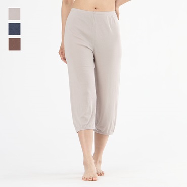 H ゆったりシアーカシミヤ入り裾ゴム入りペチパンツ
