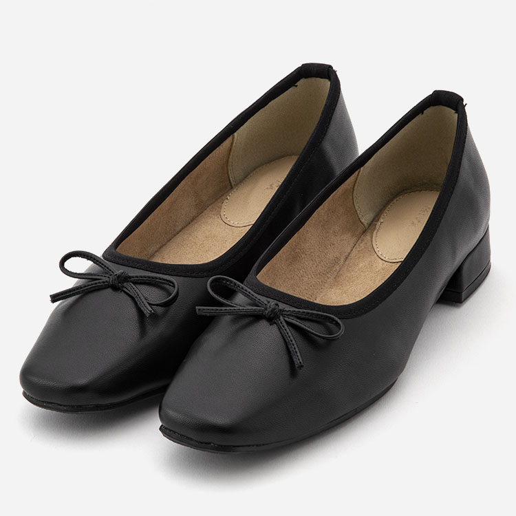 【特別価格】Almoレインスクエアトゥパンプス ブラック
