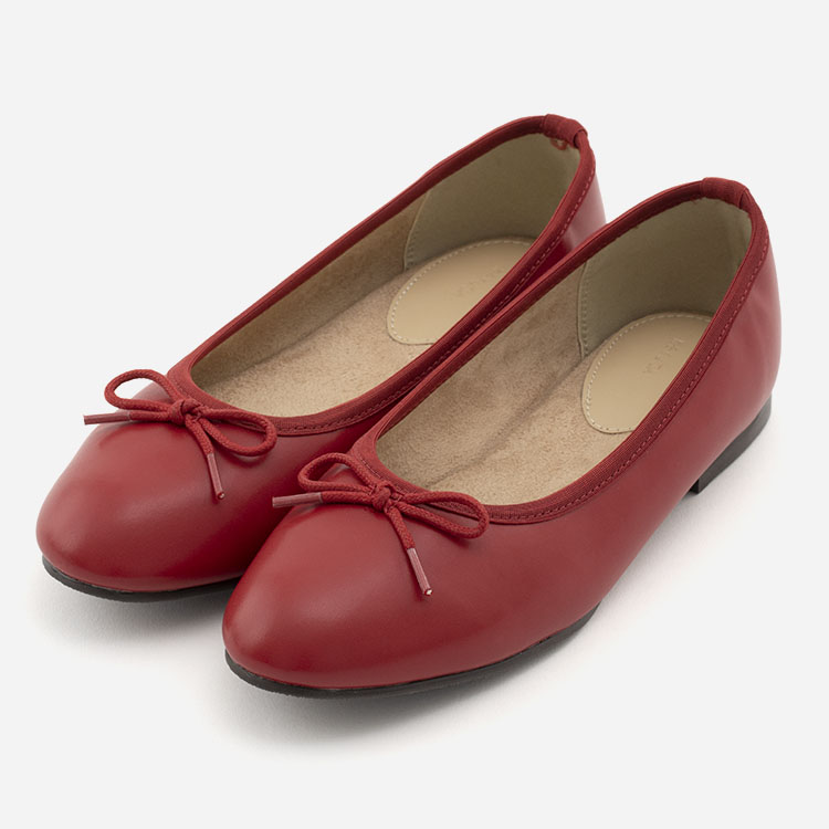 Almoレインバレエパンプス レッド