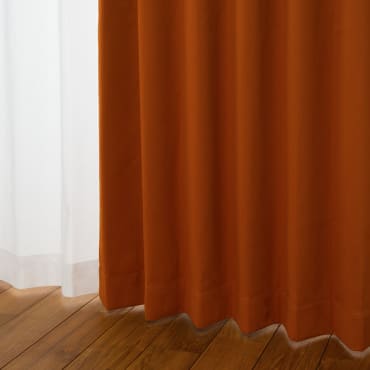 【WEB限定セミオーダー】カーテン ドレープ オレンジ 形状記憶 遮光1級 ウォッシャブル 防炎 遮熱 DP523【1枚入り】