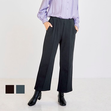 美ストレッチ裏起毛ストレートパンツ|レディース