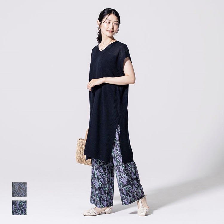 ニットチュニックプリントパンツセットアップ|KEYUCAオンラインショップ 
