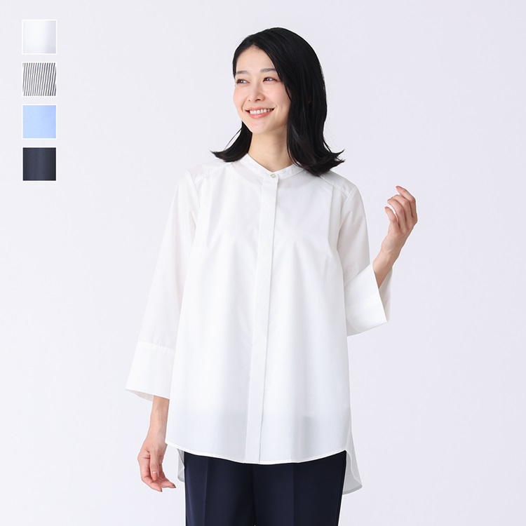 【すごナノ撥水】バックフレアベーシックシャツ