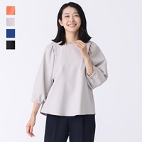 【すごナノ撥水】リネンライクタックショルダーブラウス