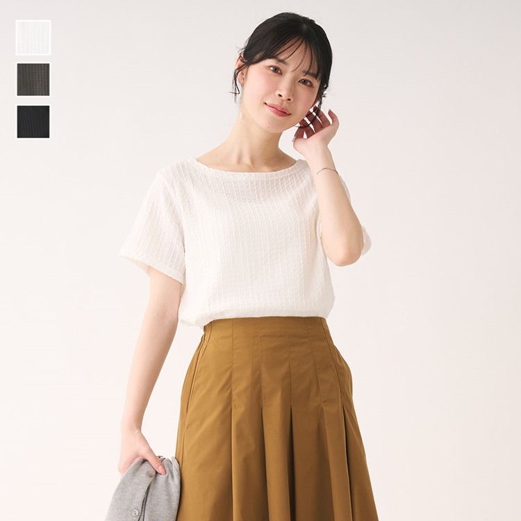 ジャガード楊柳Ｔシャツ