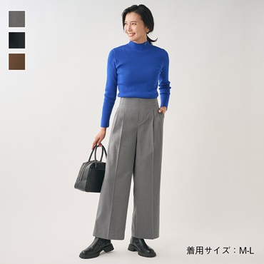美シルエットタックワイドパンツ
