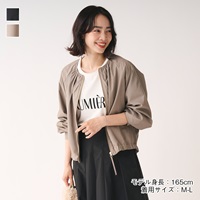 【すごナノ撥水】ノーカラーギャザーブルゾン