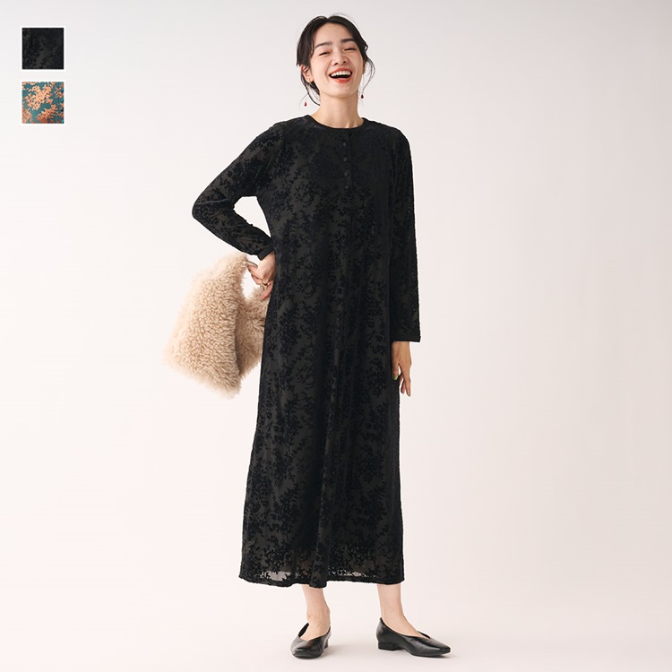 ベロアオパールワンピース