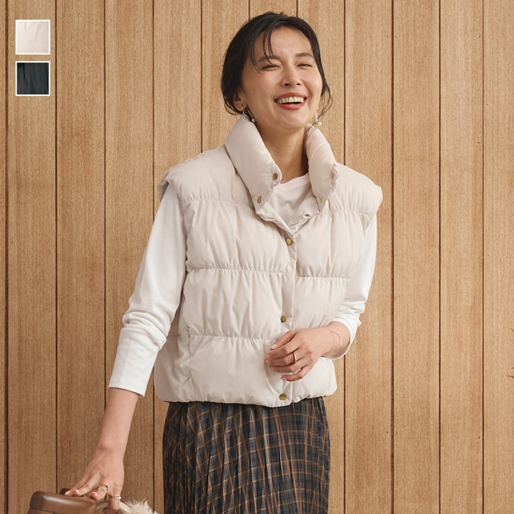【すごナノ撥水】中綿ショート丈ベスト