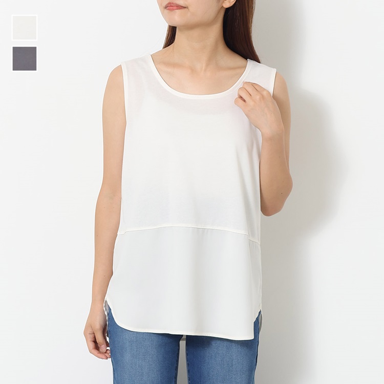 シャツテールコンビタンクトップ