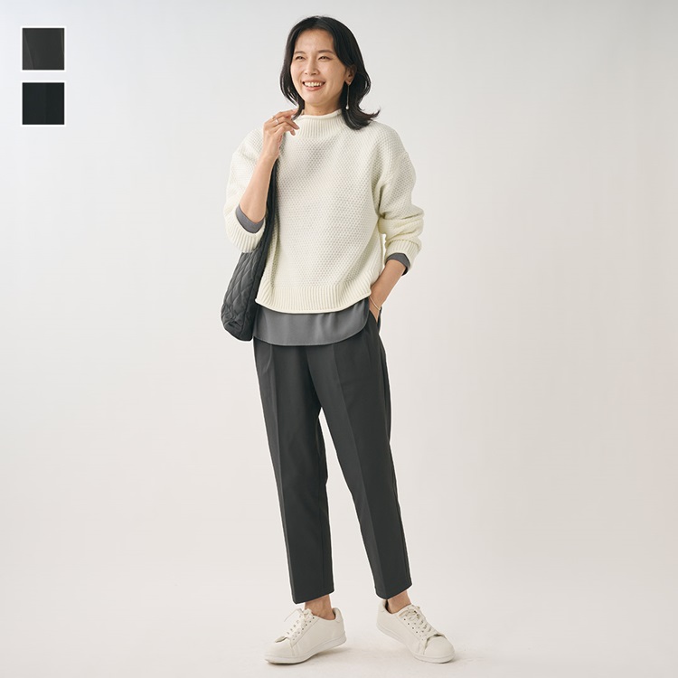 美ストレッチ裏起毛テーパードパンツ