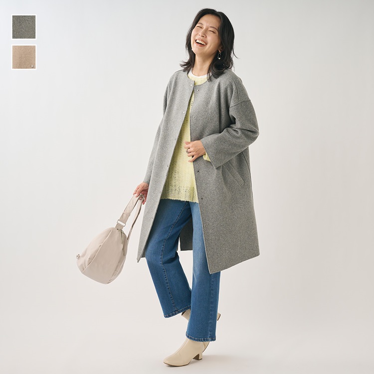 ウールライクガウンコート